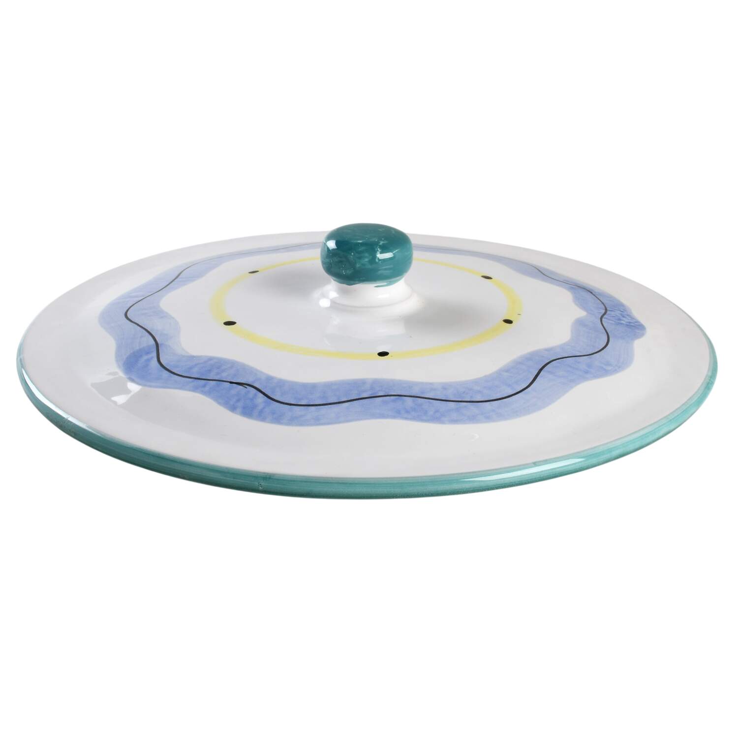 Fish Fish (Fish Completely Colored) Lid for 5 Quart Round Casserole by Vietri (Italy)-1