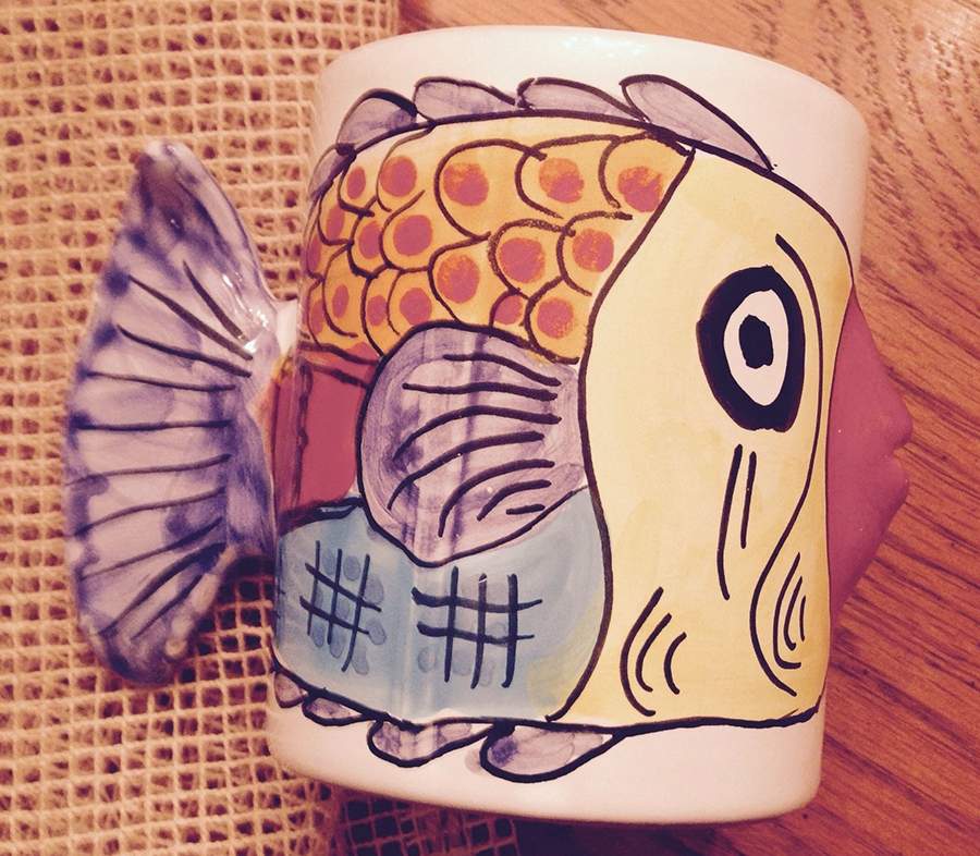 Fish Fish (Fish Completely Colored) Mug by Vietri (Italy)-1