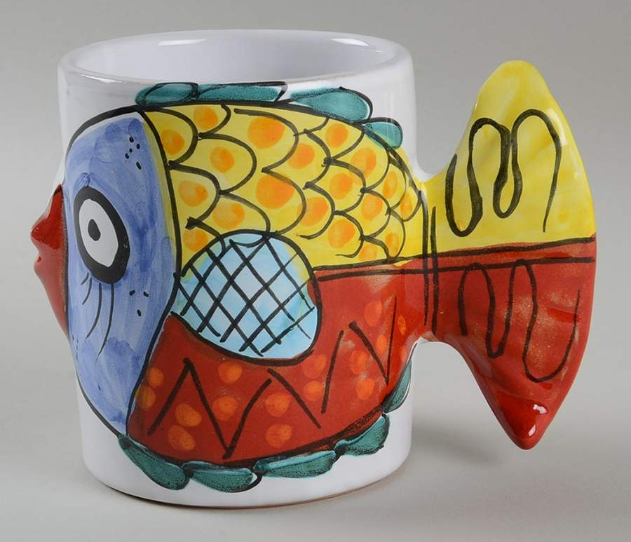 Fish Fish (Fish Completely Colored) Mug by Vietri (Italy)-1