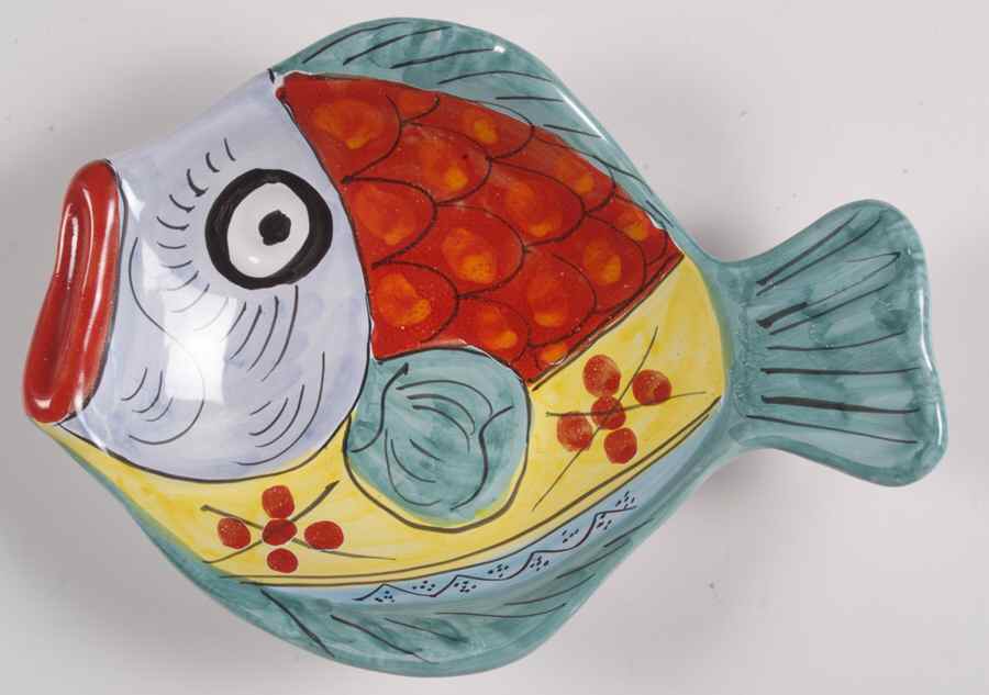 Fish Fish (Fish Completely Colored) 10" Oval Fish Dish by Vietri (Italy)-1