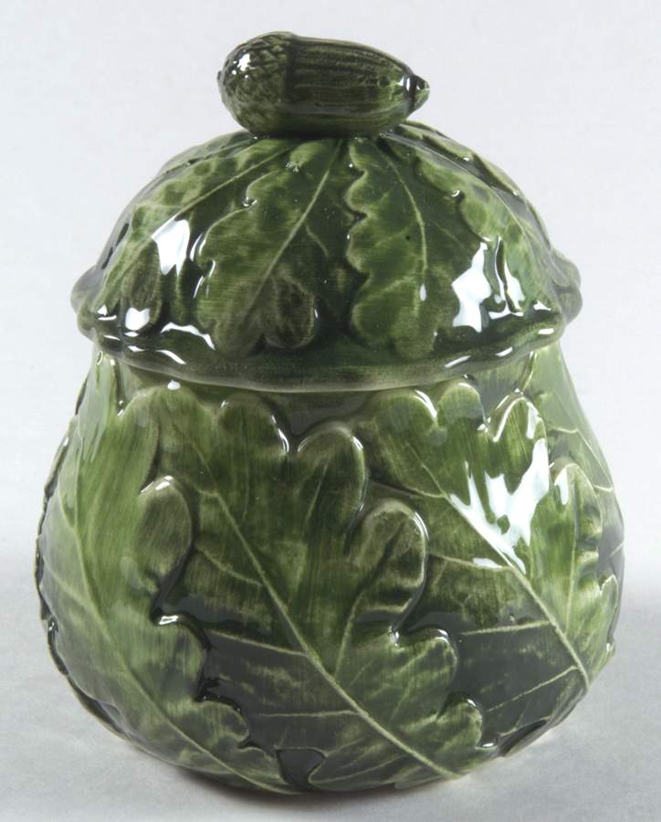 Foglia Sugar Bowl & Lid by Vietri (Italy)-1