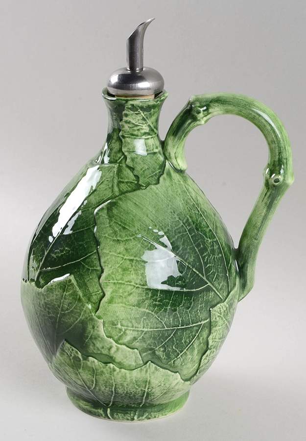 Foglia Fresca Oil Jar & Drizzle Spout by Vietri (Italy)-1