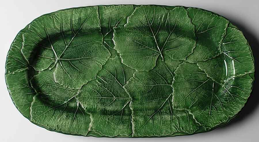 Foglia Fresca 19" Oval Serving Platter by Vietri (Italy)-1