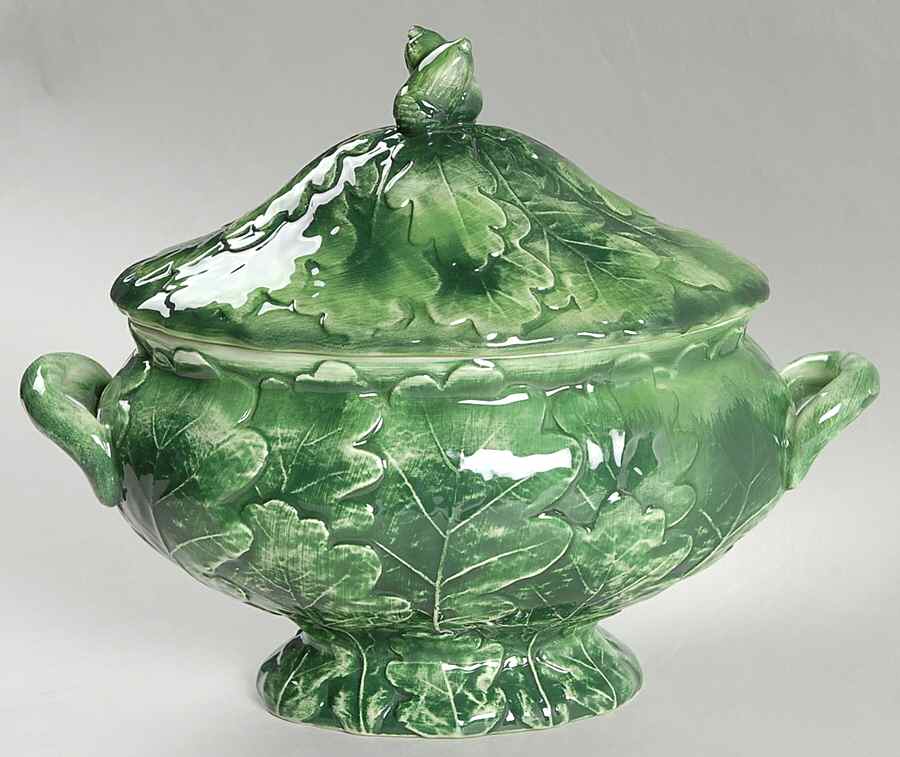 Foglia Small Tureen & Lid by Vietri (Italy)-1