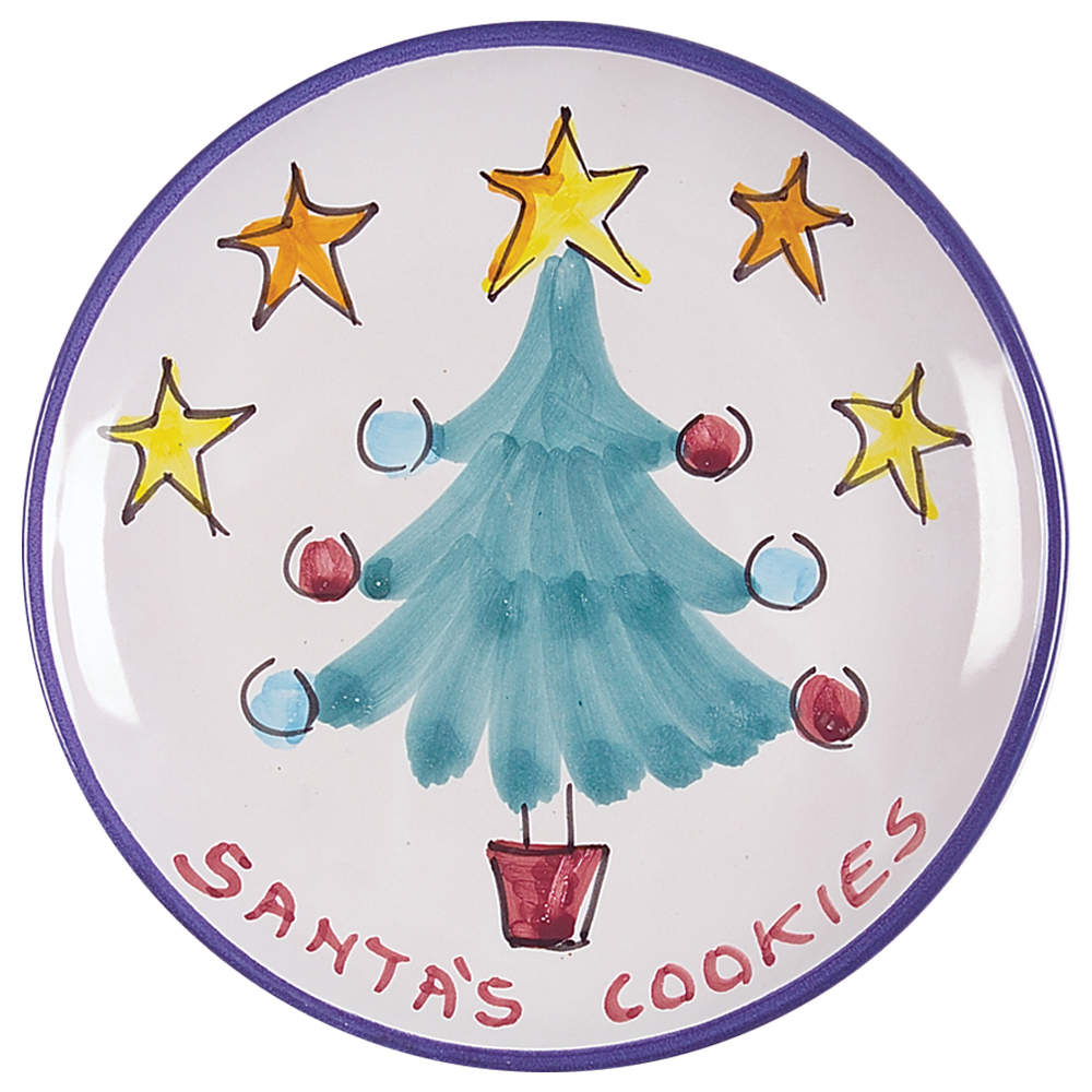 Natale (Blue Trim) Salad Plate by Vietri (Italy)-1