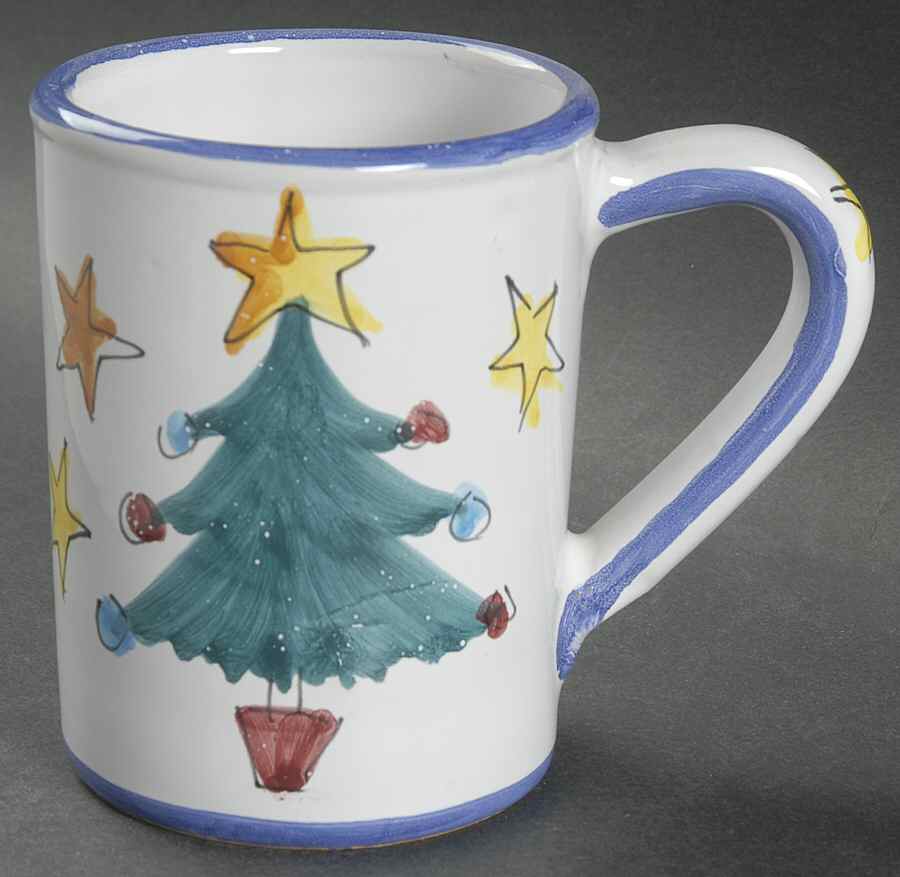 Natale (Blue Trim) Mug by Vietri (Italy)-1