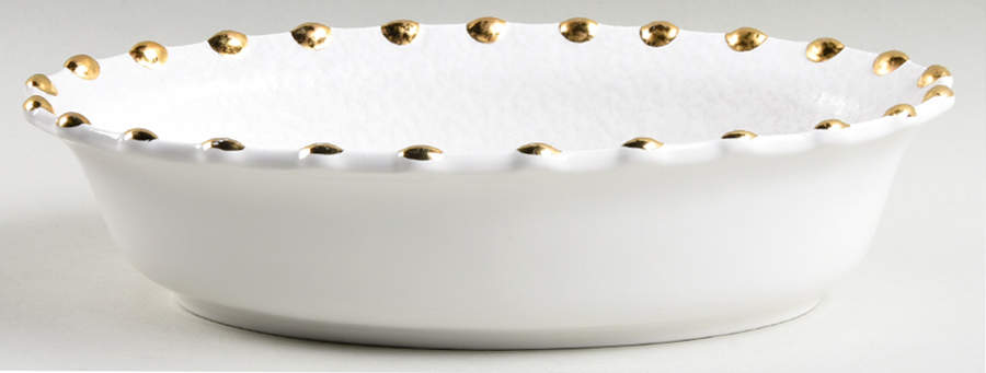 Palladio Gold 11" Oval Vegetable Bowl by Vietri (Italy)-1