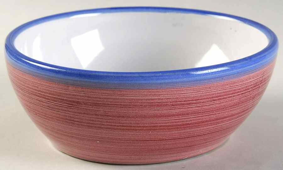 Rainbow Cranberry Soup/Cereal Bowl by Vietri (Italy)-1