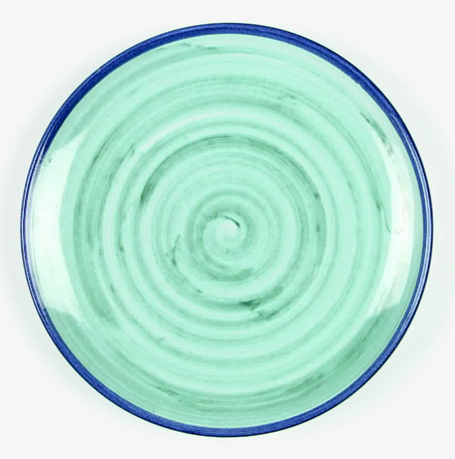 Rainbow Sea Green Dinner Plate by Vietri (Italy)-1
