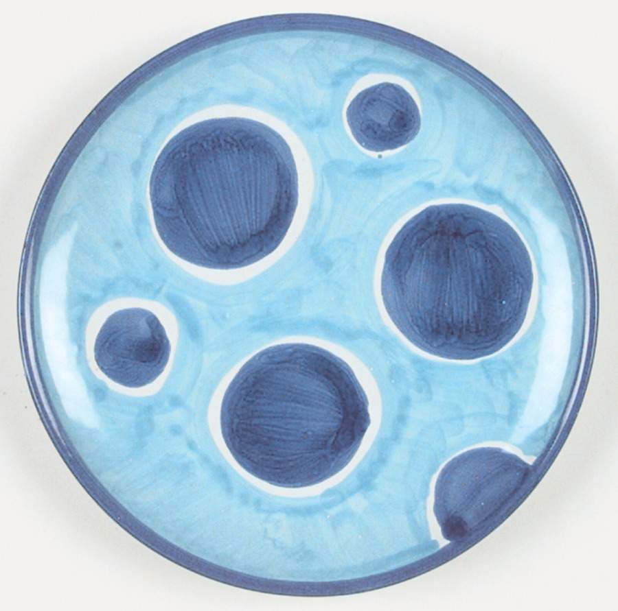 Rainbow Turquoise Accent Salad Plate by Vietri (Italy)-1