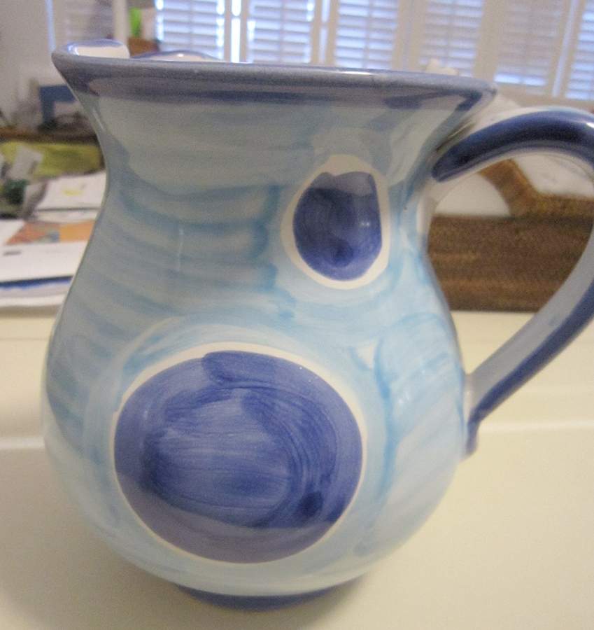 Rainbow Turquoise Pitcher by Vietri (Italy)-1