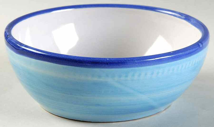 Rainbow Turquoise Soup/Cereal Bowl by Vietri (Italy)-1
