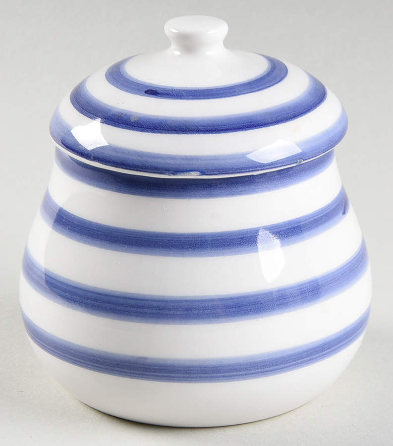 Tulipani D'Acqua Sugar Bowl & Lid by Vietri (Italy)-1