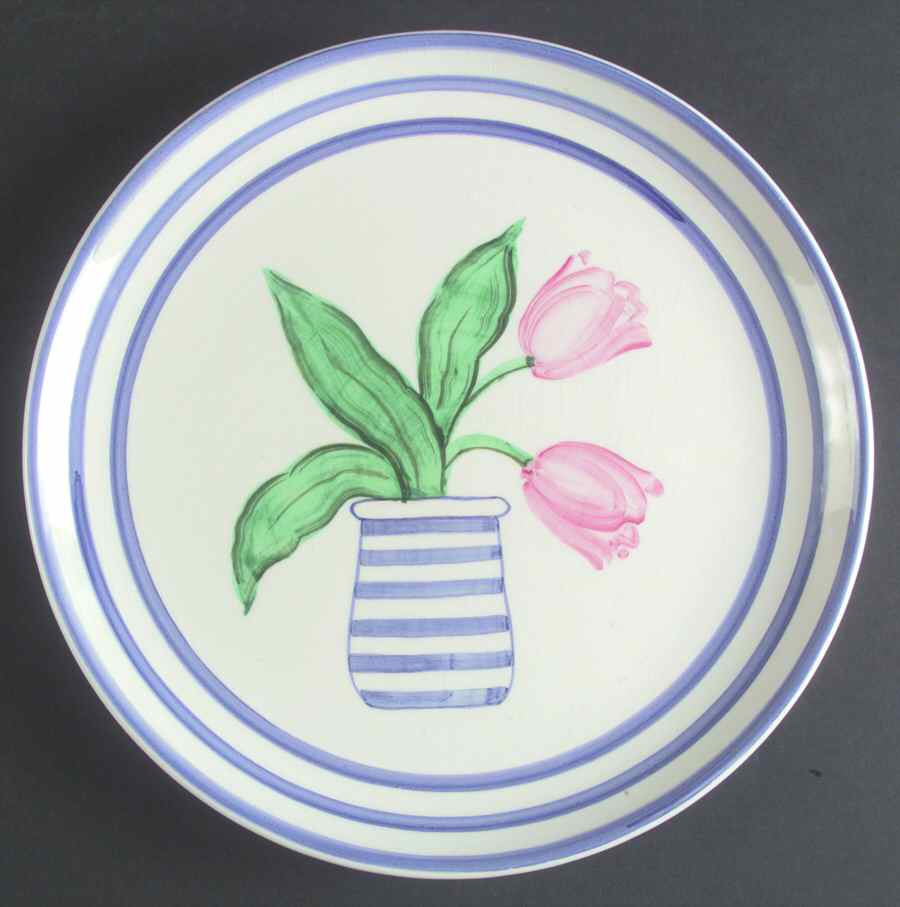 Tulipani D'Acqua Dinner Plate by Vietri (Italy)-1