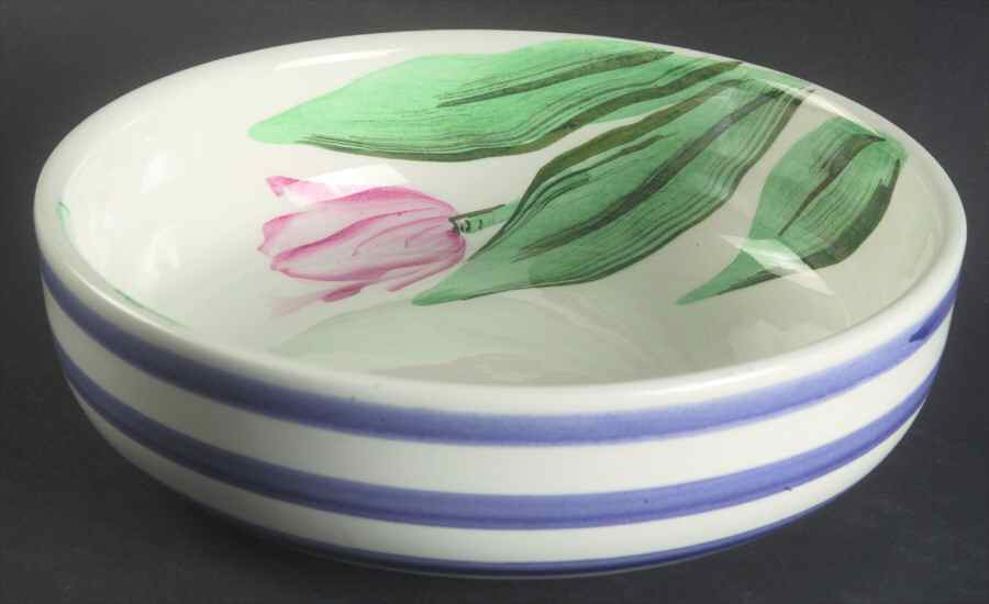 Tulipani D'Acqua Coupe Soup Bowl by Vietri (Italy)-1