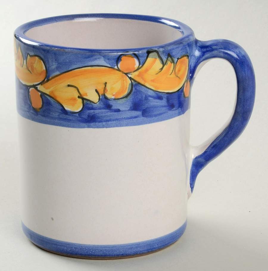 Florentine Blue and Yellow Mug by Vietri (Italy)-1