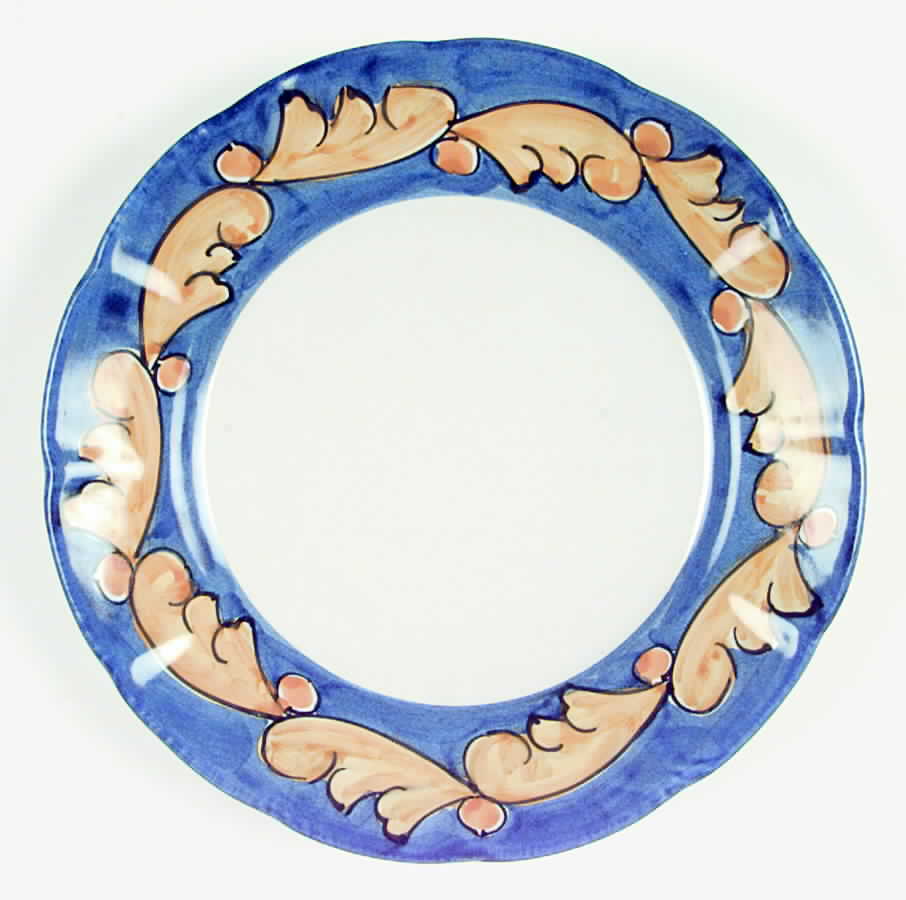 Florentine Blue and Yellow Dinner Plate by Vietri (Italy)-1