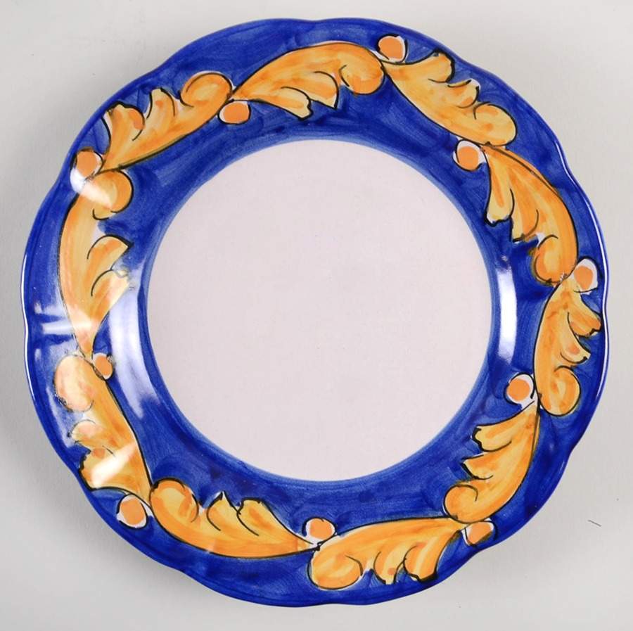 Florentine Blue and Yellow Salad Plate by Vietri (Italy)-1