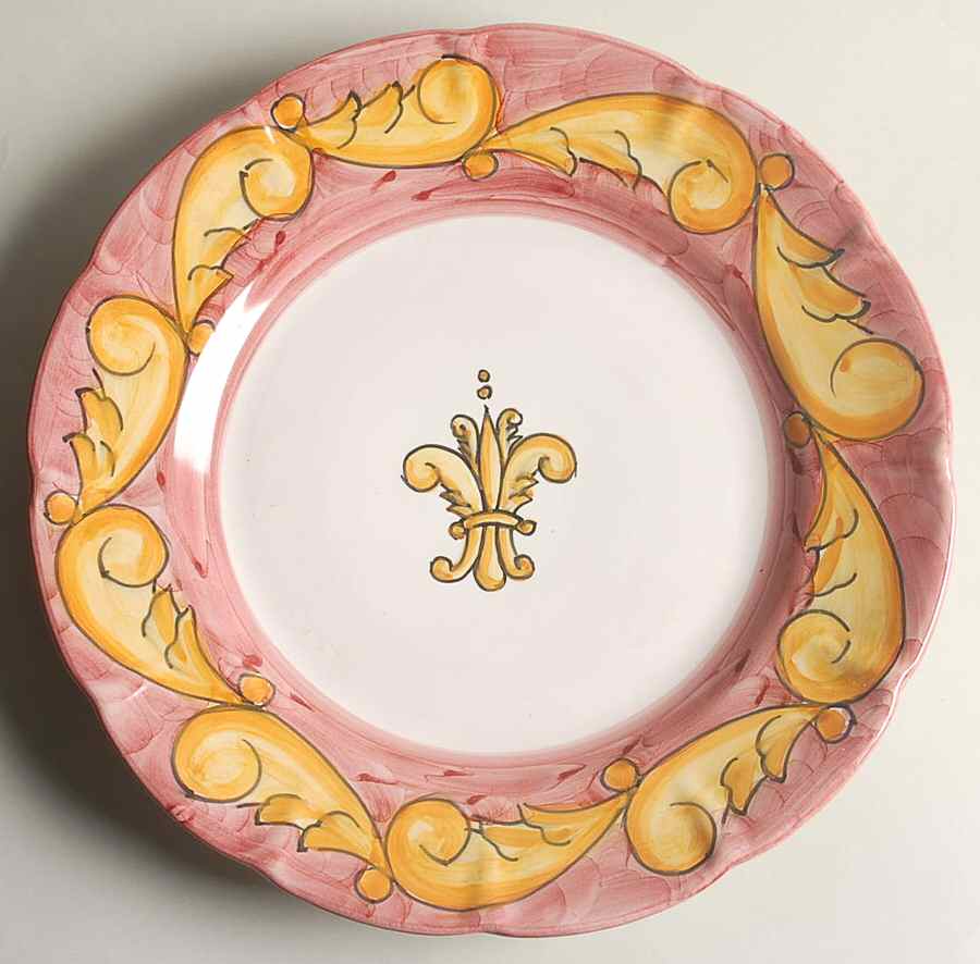 Florentine Red and Yellow 11" Chop Plate (Round Platter) by Vietri (Italy)-1