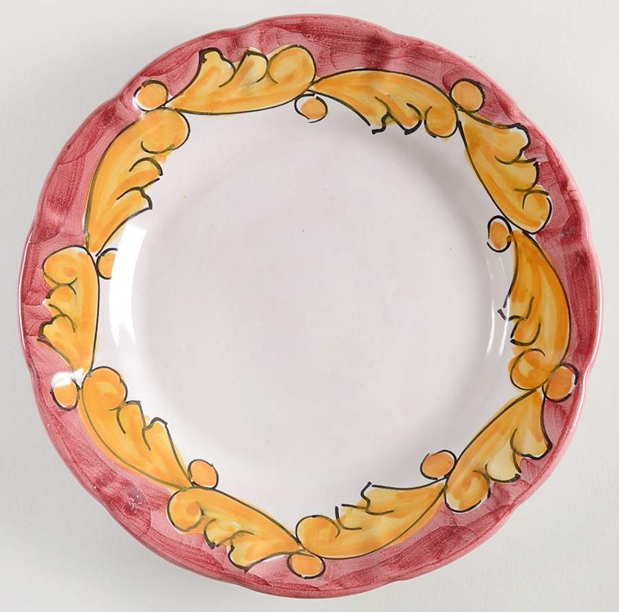 Florentine Red and Yellow Salad Plate by Vietri (Italy)-1