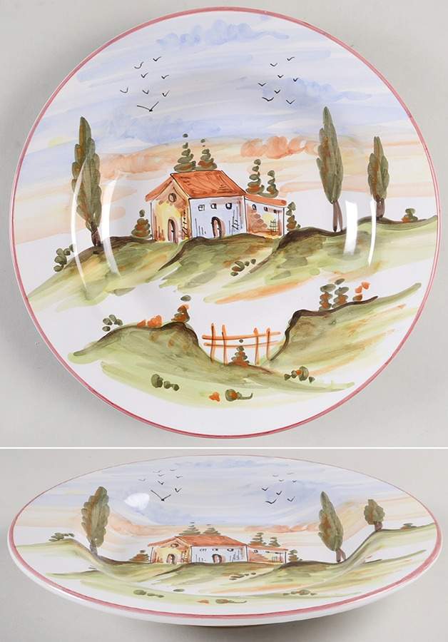 Villa Large Rim Soup Bowl by Vietri (Italy)-1