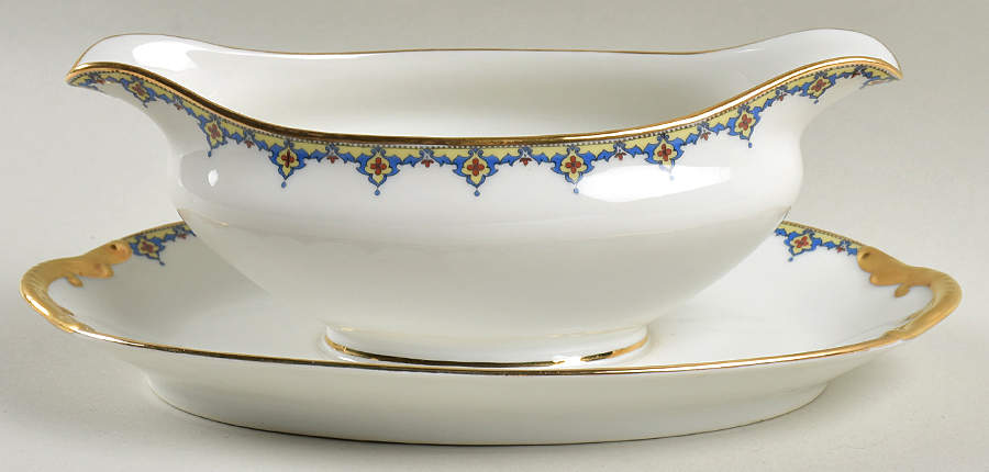 The Arras Gravy Boat with Attached Underplate by Vignaud-1