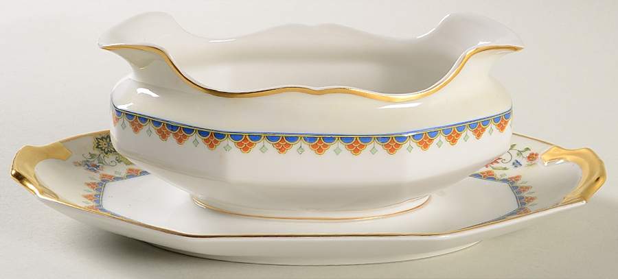 The Deauville Gravy Boat with Attached Underplate by Vignaud-1