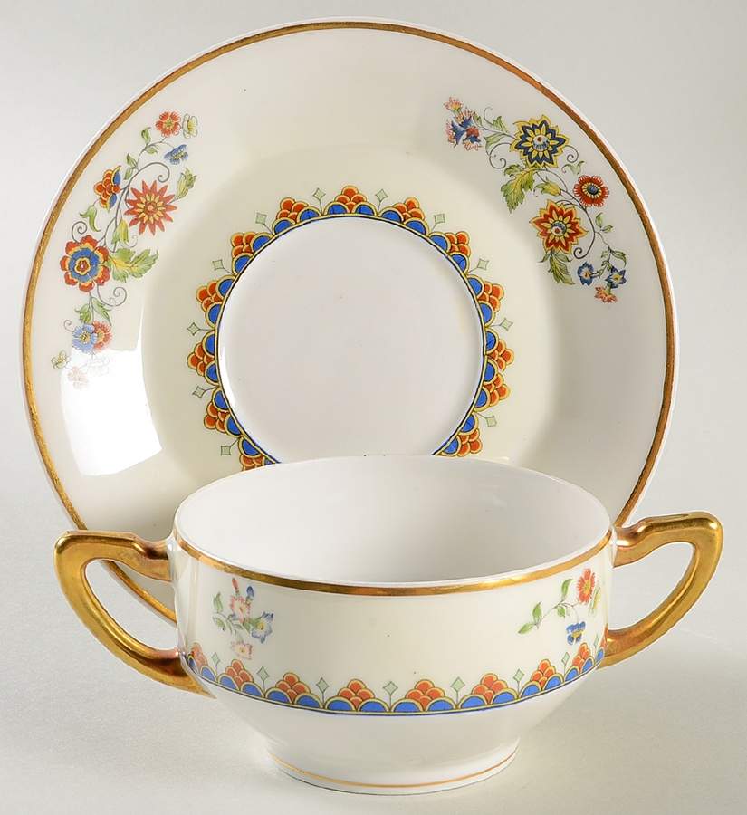 The Deauville Flat Bouillon Cup & Saucer by Vignaud-1