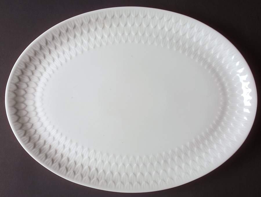 Florence (White Undecorated) 15" Oval Serving Platter by Vignaud-1