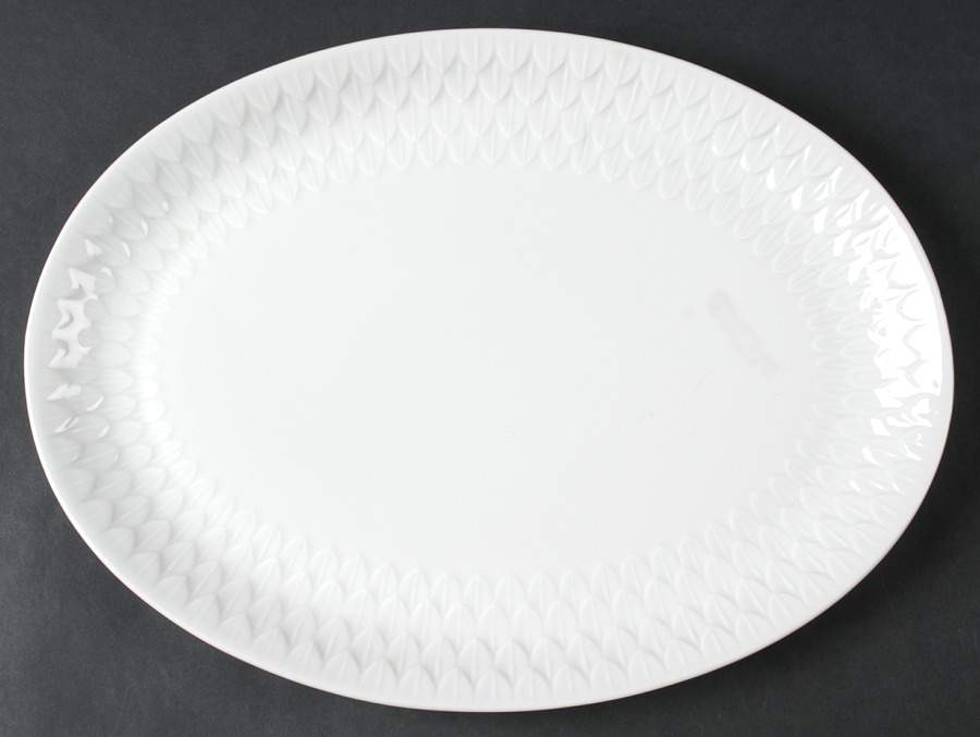 Florence (White Undecorated) 13" Oval Serving Platter by Vignaud-1