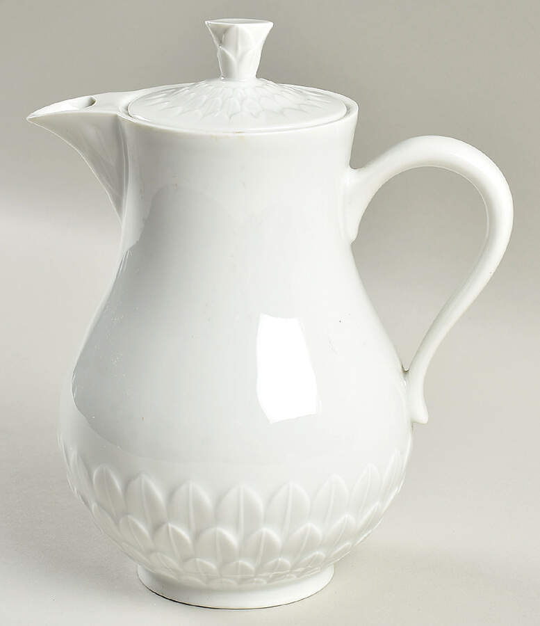Florence (White Undecorated) Coffee Pot & Lid by Vignaud-1