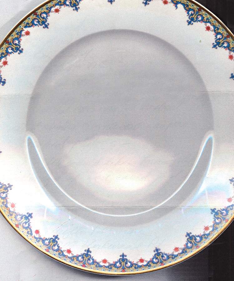 Florence (Rust Flowers, Blue Scrolls) Dinner Plate by Vignaud-1