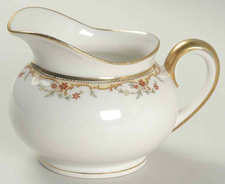 The Meuse (Rust & Yellow Flowers, Tan) Creamer by Vignaud-1
