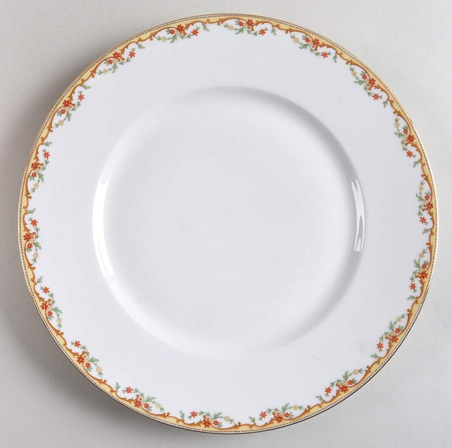 The Meuse (Rust & Yellow Flowers, Tan) Dinner Plate by Vignaud-1
