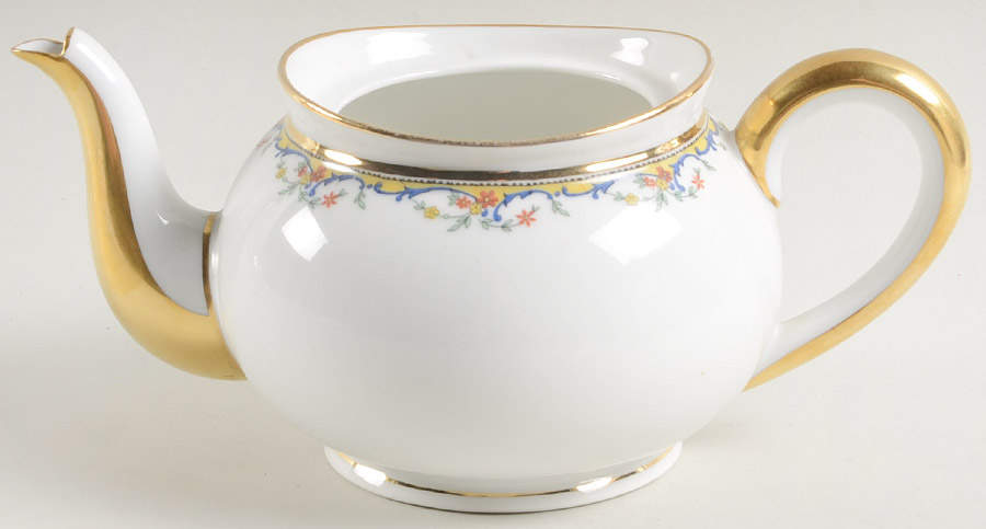 The Meuse (Red Flowers, Blue) Teapot No Lid by Vignaud-1