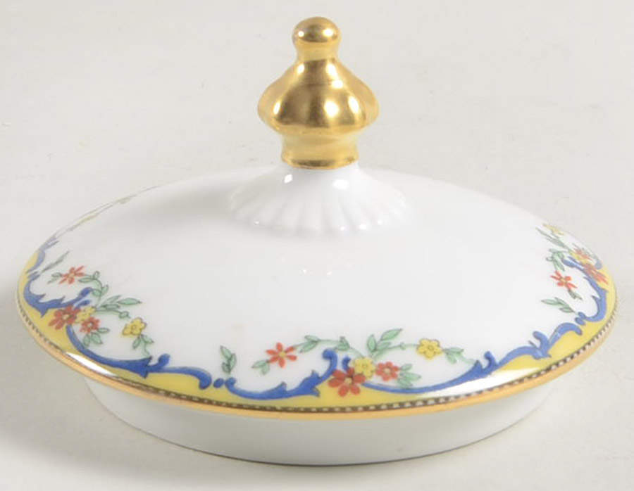 The Meuse (Red Flowers, Blue) Lid for Teapot by Vignaud-1