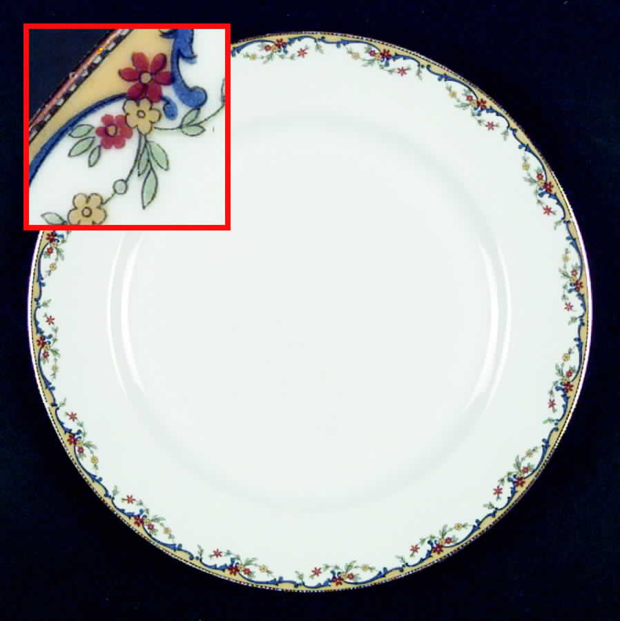 The Meuse (Red Flowers, Blue) Dinner Plate by Vignaud-1