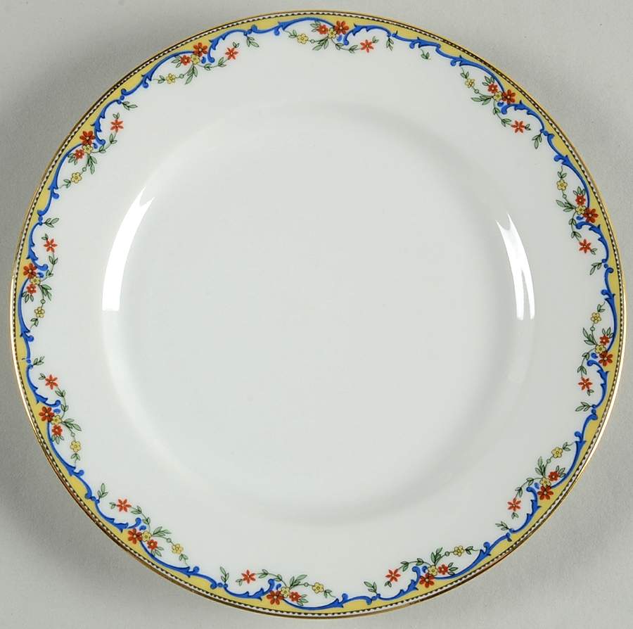 The Meuse (Red Flowers, Blue) Salad Plate by Vignaud-1