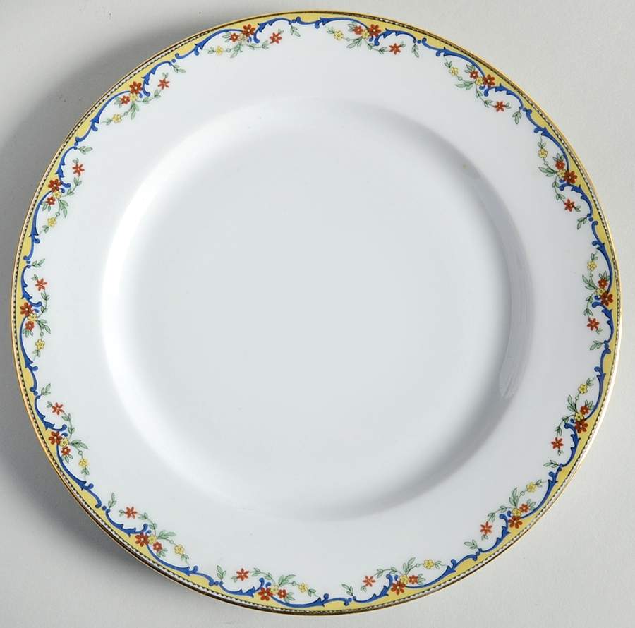 The Meuse (Red Flowers, Blue) Luncheon Plate by Vignaud-1