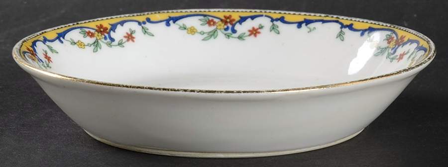 The Meuse (Red Flowers, Blue) Fruit/Dessert (Sauce) Bowl by Vignaud-1