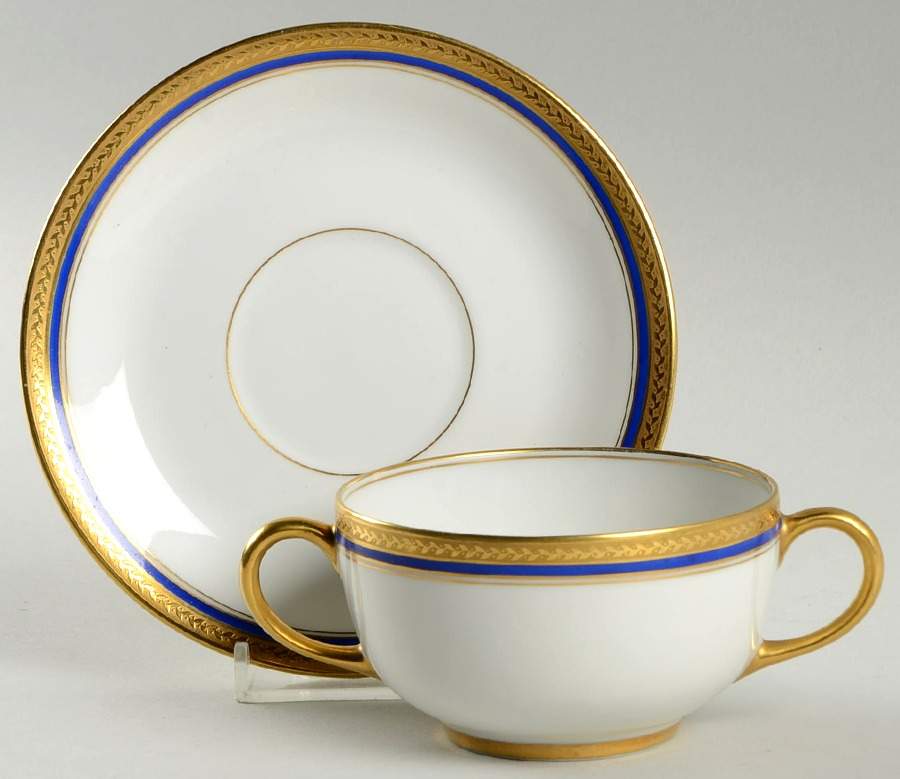 The Seville Flat Bouillon Cup & Saucer by Vignaud-1