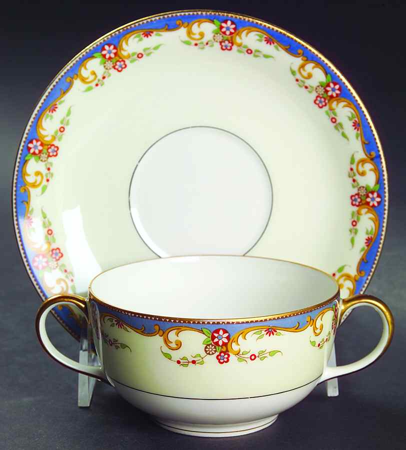 The St. Quentin Flat Bouillon Cup & Saucer by Vignaud-1