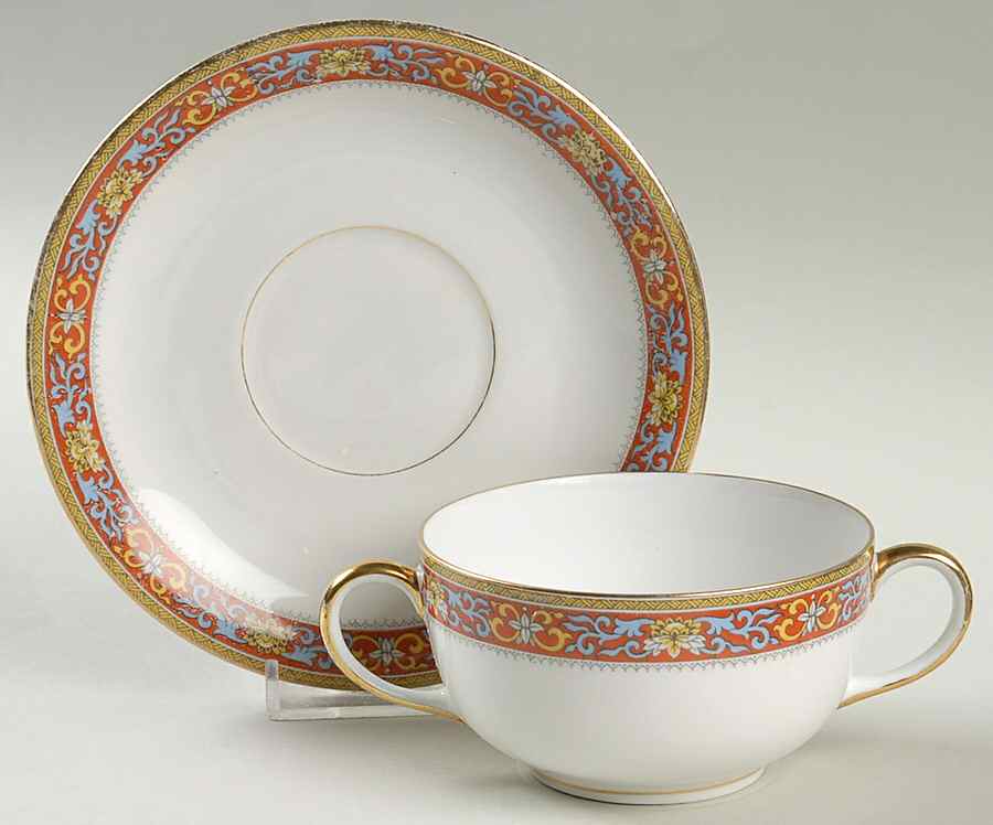 VIG1 Flat Bouillon Cup & Saucer by Vignaud-1
