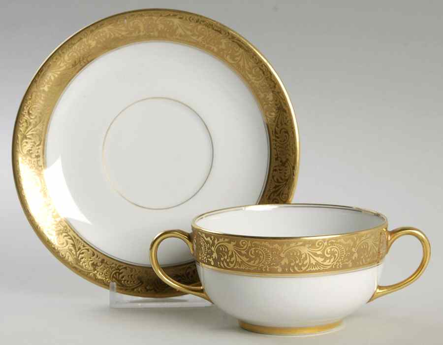 VIG28 Flat Bouillon Cup & Saucer by Vignaud-1