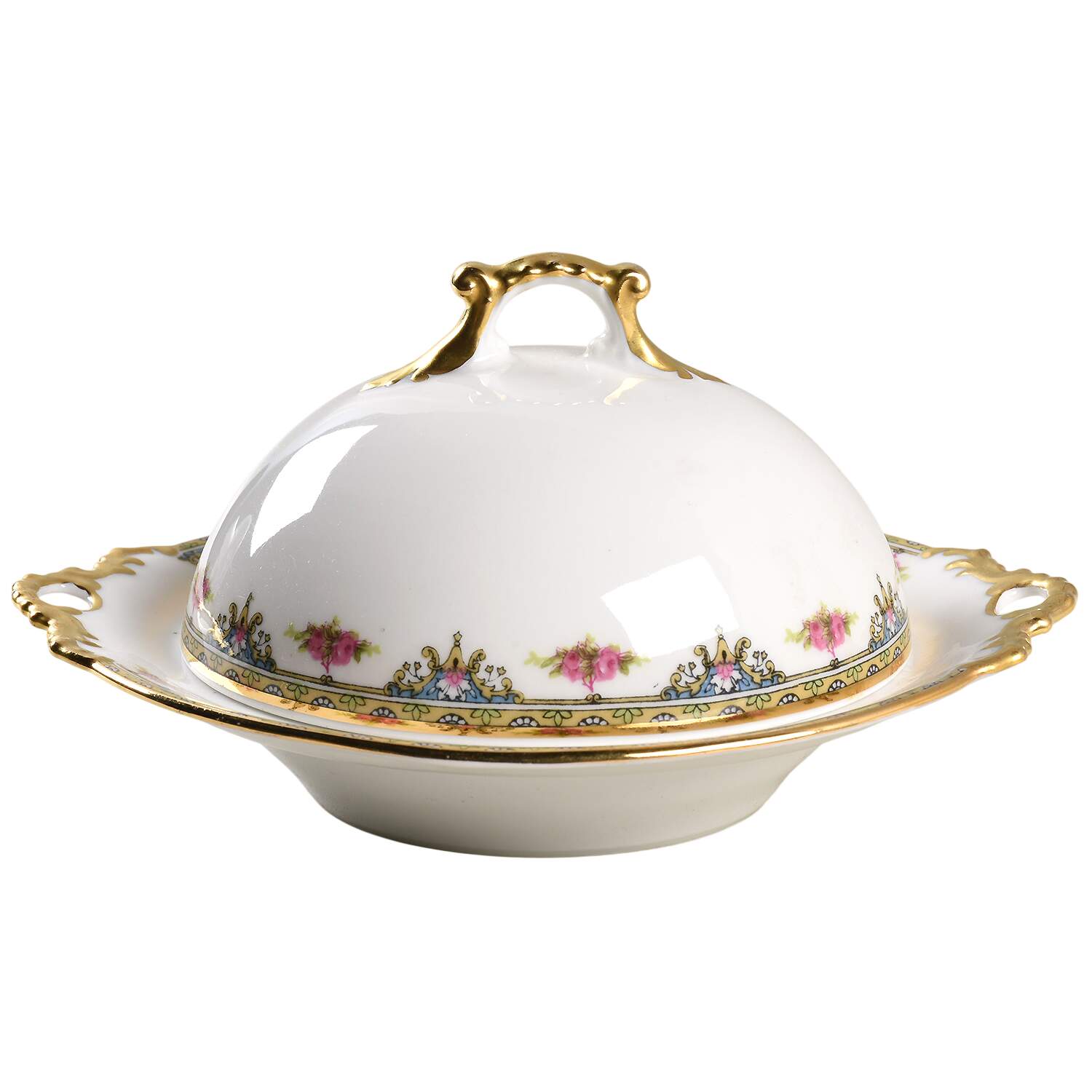 VIG3 Round Covered Butter with Strainer by Vignaud-1