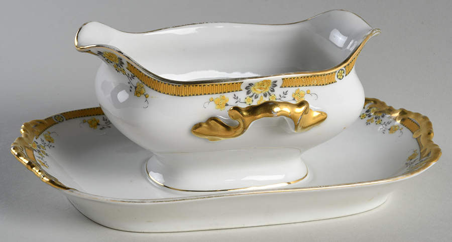 VIG39 Gravy Boat with Attached Underplate by Vignaud-1