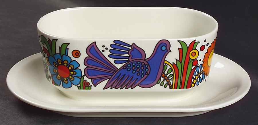 Acapulco (Older, Milano Shape) Gravy Boat with Attached Underplate by Villeroy & Boch-1