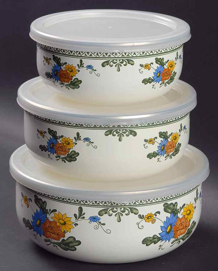Alt Amsterdam (3 Piece) Metal Bowl W/Plastic Lids (5", 6", 7") by Villeroy & Boch-1