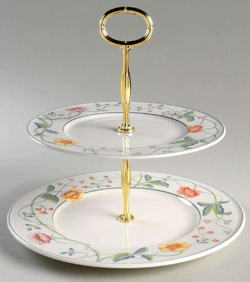 Albertina 6 5/8"-10"  2 Tiered Serving Tray (Dp, Sp) HC by Villeroy & Boch-1