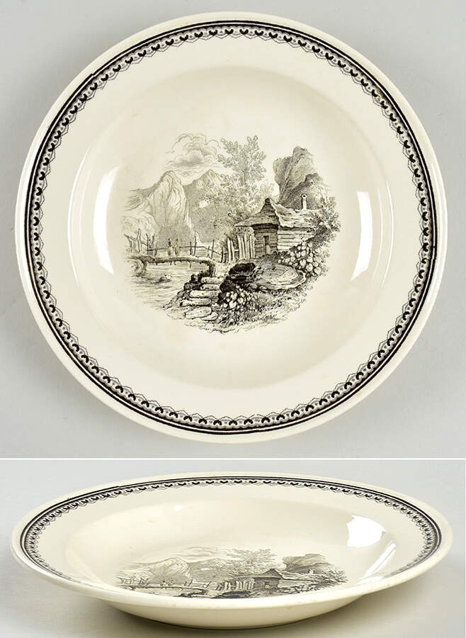 Alpina (Smooth, Black Scene) Rim Soup Bowl by Villeroy & Boch-1
